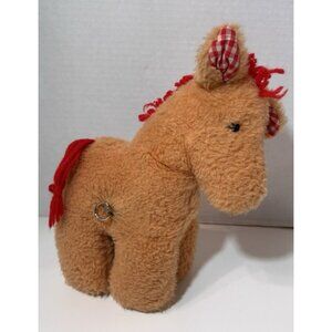 Vintage Eden Toys Waggie Musical Wind-Up Pony Horse Nursery Baby Yarn Hair